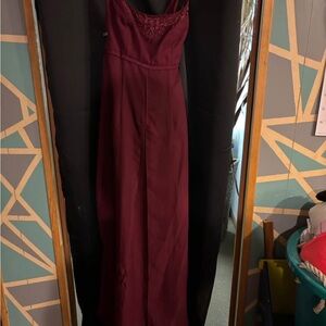 Elegant Burgundy Evening Gown